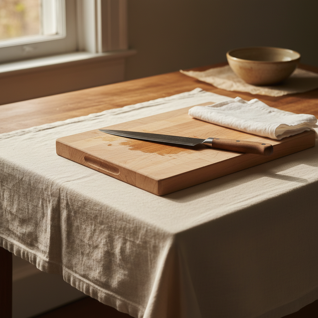 Clean kitchen prep surface